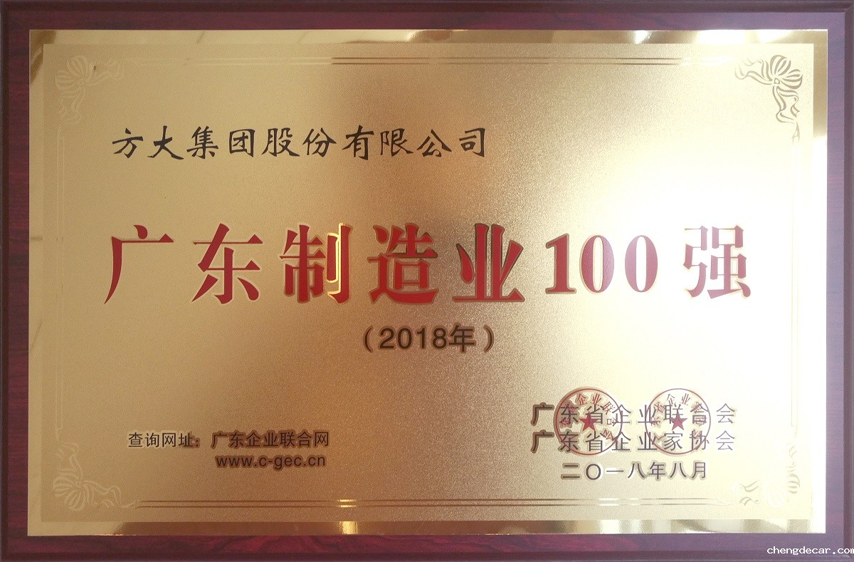 2018广东制造业100强 (牌匾)
