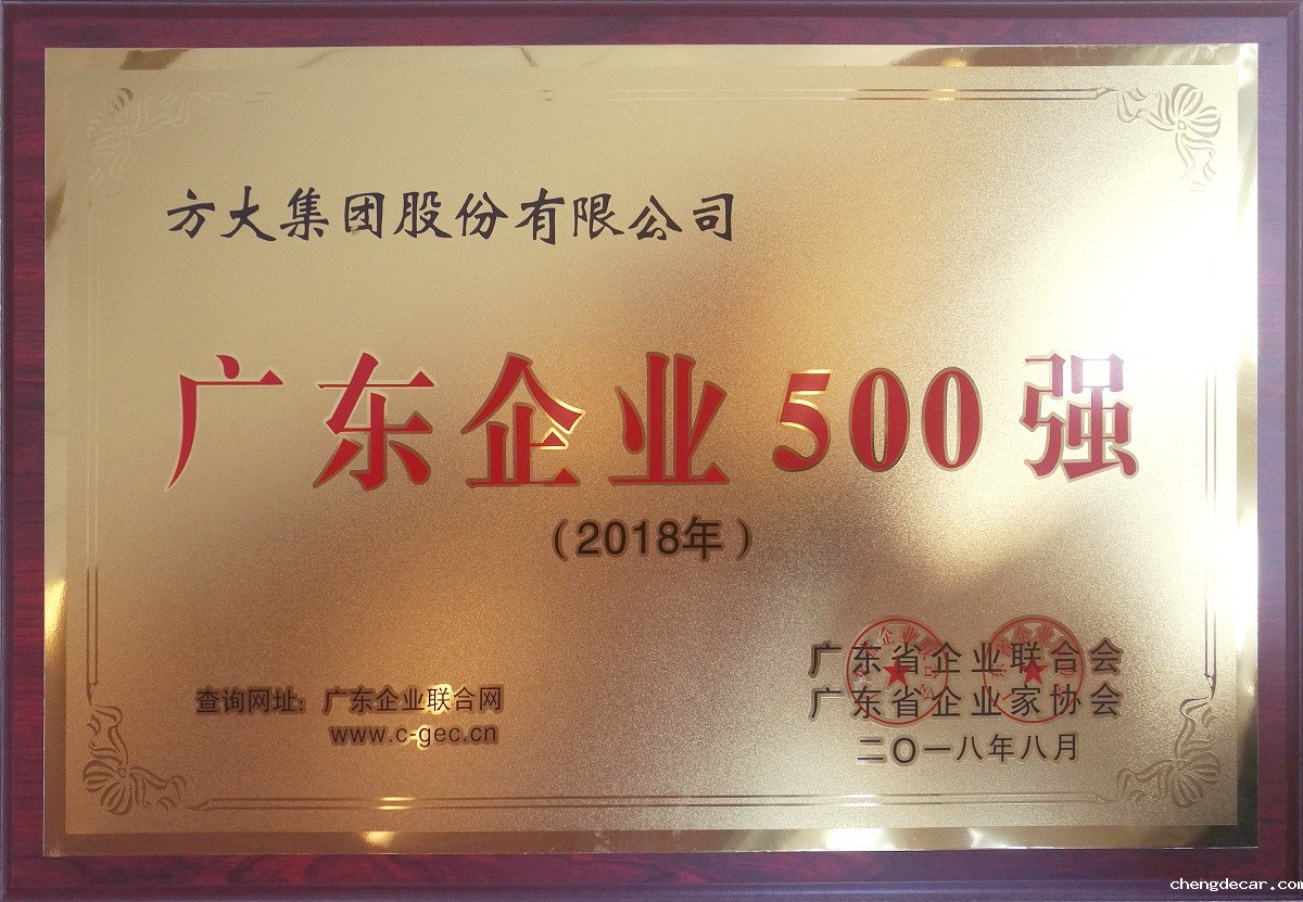 2018年广东企业500强 (牌匾)